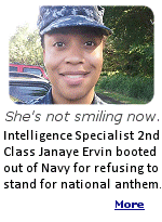 That wasn't very intelligent, Janaye, losing a job you'll never see the likes of again. The woman was thrown out of the navy, with loss of high level military and civilian security clearance.